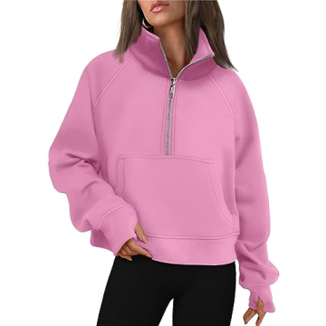 Stylish AUTMET Half Zip Cropped Hoodie for Women