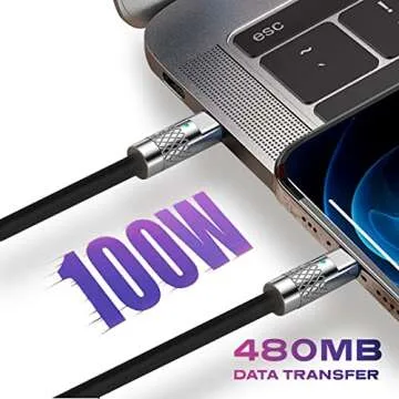 Statik TsumoCharge USB C to USB C Cable 100W Fast Charging Cable - Heavy-Duty Unbreakable Silicone, ...