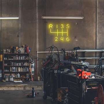 Car Gearbox Neon Sign, Neon Manual Gearbox Design Gifts for Dad, LED Garage Lamp Neon Lights for Wall Decor, Man Cave Garage Decor, USB Neon Sign for Auto Room Garage Repair Shop Gifts for Husband