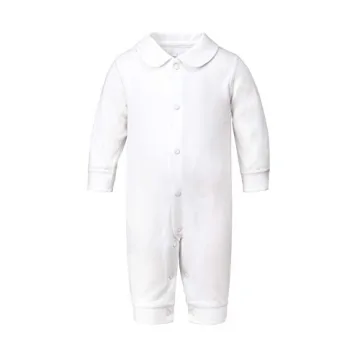 Pureborn Baby Jumpsuit - Organic Cotton Long Sleeve Baptism Romper
