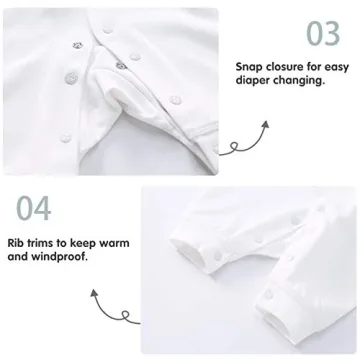 Pureborn Baby Organic Cotton Baptism Jumpsuit for Infants