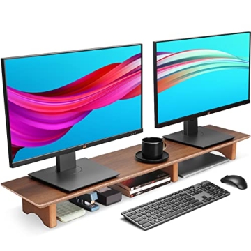 Aothia Large Dual Monitor Stand Riser for Ergonomic Workspace