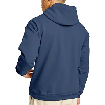 Hanes EcoSmart Hooded Sweatshirt Denim Blue Medium