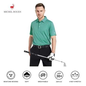 Men's Stylish Golf Shirt Dry Fit Moisture Wicking Polo