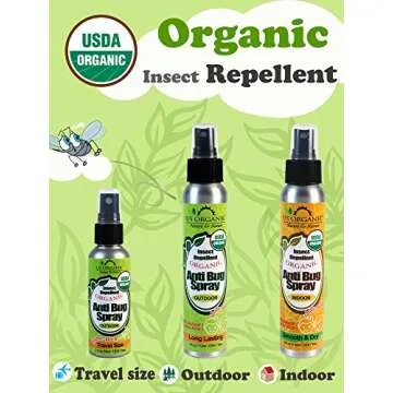 US Organic Mosquito Repellent Anti Bug Outdoor Pump Sprays, USDA Certification, Cruelty Free, Proven Results by Lab Testing, Deet-Free (4 oz - Value 2 Pack)