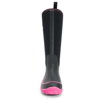 Muck Boots Hale Multi-Season Women's Rubber Boot, Black/Hot Pink, 7 M US