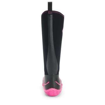 Muck Boots Hale Multi-Season Women's Rubber Boot, Black/Hot Pink, 7 M US