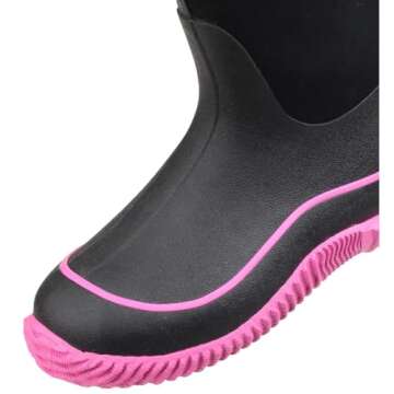 Muck Boots Hale Multi-Season Women's Rubber Boot, Black/Hot Pink, 7 M US