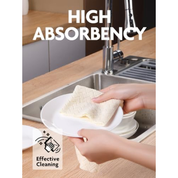 Fantasticlean Microfiber Cleaning Cloth Roll -75 Pack, Tear Away Microfiber Towels, 12" x 12", Reusable, Washable, Scratch Free, Ultra Absorbent Dish Rags for Car, Home, Garage or Shop (Beige Ripple)