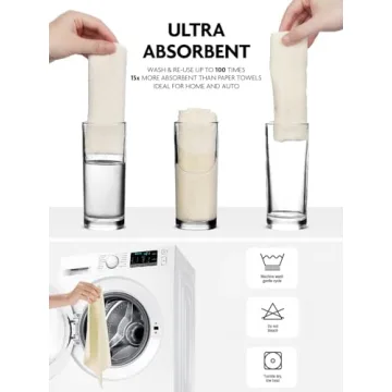 Fantasticlean Microfiber Cleaning Cloth Roll -75 Pack, Tear Away Microfiber Towels, 12" x 12", Reusable, Washable, Scratch Free, Ultra Absorbent Dish Rags for Car, Home, Garage or Shop (Beige Ripple)