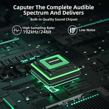 Sudotack USB Streaming Podcast PC Microphone, 192KHz/24Bit Studio Cardioid Condenser Mic Kit with Sound Card, Boom Arm, Shock Mount, Pop Filter, for Skype, YouTuber, Karaoke, Gaming, Recording