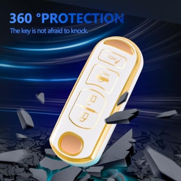 Stylish YHC Key Fob Cover for Mazda (White) - Protect & Enhance
