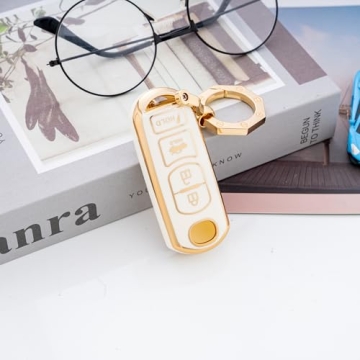 Stylish YHC Key Fob Cover for Mazda (White) - Protect & Enhance