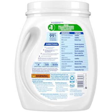 All Mighty Pacs with stainlifters free clear Laundry Detergent, Free Clear for Sensitive Skin, 66 Count - (Pack of 2)