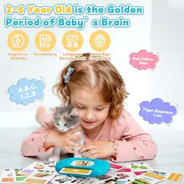 HOMESTEC Toddlers Talking Flash Cards with American accent & 288 Sight Words, Speech Therapy Toys fo...