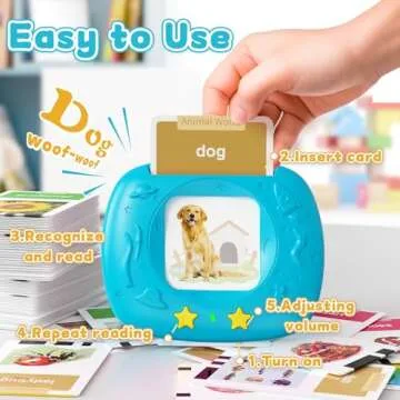 HOMESTEC Toddlers Talking Flash Cards with American accent & 288 Sight Words, Speech Therapy Toys for 3 4 5 6 Years Old Boys and Girls, Learning Educational Montessori Sensory kit, Kids Birthday Gifts