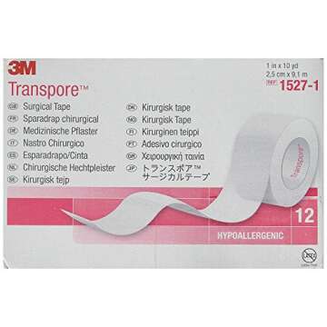 3M Transpore Surgical Tape, 1" x 10 yds, 12 Count (Pack of 1)