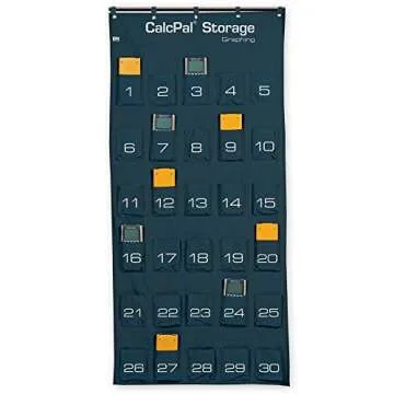 EAI Education CalcPal Calculator and Cell Phone Storage Pocket Chart | 30 Numbered Pockets, Durable ...