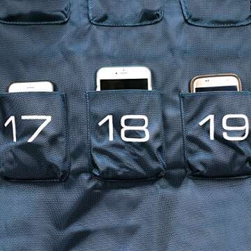 EAI Education CalcPal Calculator and Cell Phone Storage Pocket Chart | 30 Numbered Pockets, Durable Nylon Canvas - Graphing