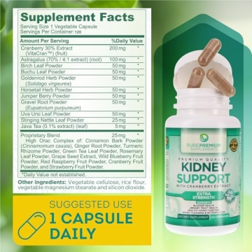 PurePremium Kidney Support - Natural Formula for Urinary Health
