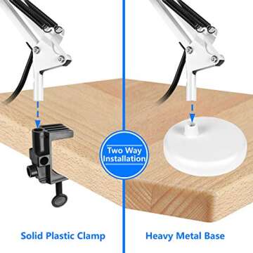 Stylish Metal Desk Lamp with Flexible Arm for All Spaces