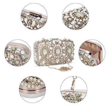 Elegant Clocolor Rhinestone Evening Clutch for Weddings