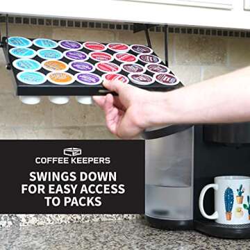 Under Cabinet K Cup Holder 24 Pods – Space-Saving Coffee Pod Holder, Steel Construction – Keurig...