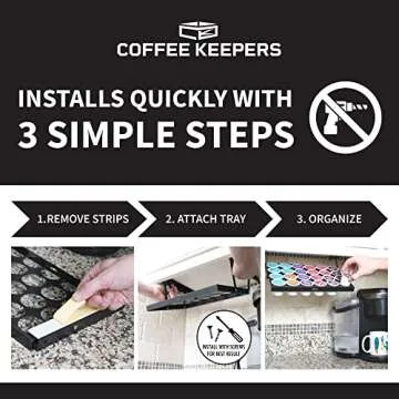Under Cabinet K Cup Holder 24 Pods – Space-Saving Coffee Pod Holder, Steel Construction – Keurig Pod Organizer for Small Spaces – Kcup Holder with Screws & Adhesive for Easy Installation - BLACK