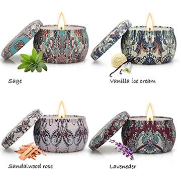 BAWOUA Candles Gift Sets, Candles for Home Scented, Gifts for Mom , Jar Candles, Aromatherapy Candle Birthday Gift for Women, 14oz 100H Long Lasting Burn Soy Wax Candle Set