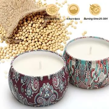 BAWOUA Candles Gift Set for Women - Aromatherapy & Home Scented