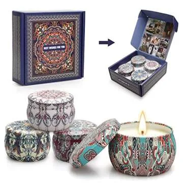 BAWOUA Candles Gift Set for Women - Aromatherapy & Home Scented