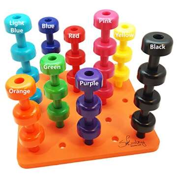 Skoolzy Peg Board 33 Piece Set - Sorting and Stacking Fine Motor Toys Color Recognition Toys for Toddlers Occupational Therapy Toy for 2 + Year Includes Pegs, Foam Board, Pattern Card, ebook