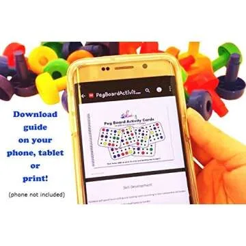 Skoolzy Peg Board 33 Piece Set - Sorting and Stacking Fine Motor Toys Color Recognition Toys for Toddlers Occupational Therapy Toy for 2 + Year Includes Pegs, Foam Board, Pattern Card, ebook