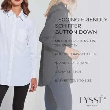 Lyssé Schiffer Button Down Shirt - Travel Ready Style