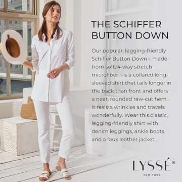 Lyssé Schiffer Button Down Shirt - Travel Ready Style