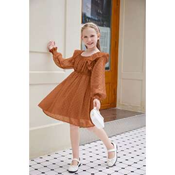 Flypigs Girls Casual Dress for 5-12 Years - Cute & Comfortable