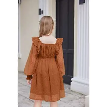 Flypigs Girls Casual Dress for 5-12 Years - Cute & Comfortable