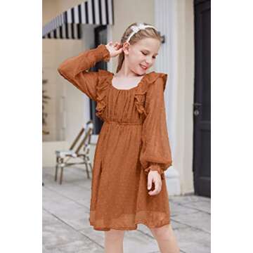 Flypigs Girls Casual Dress for 5-12 Years - Cute & Comfortable
