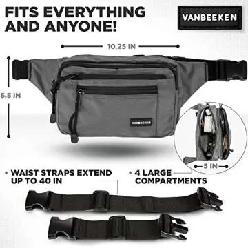 VAN BEEKEN Waterproof Fanny Pack for Men and Women
