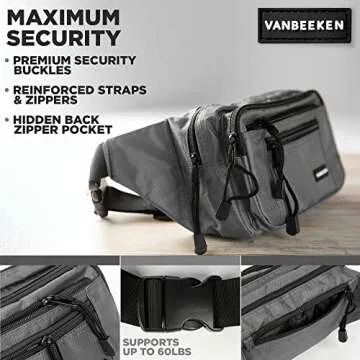 VAN BEEKEN Waterproof Fanny Pack for Men and Women