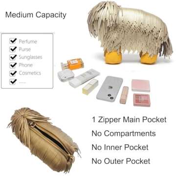 Lyuxhetaokdiq Women Luxury Dog Shaped Crossbody Shoulder Bag Handbag PU Leather Unique Novelty Dog Shaped Purse(Gold)