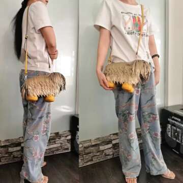 Lyuxhetaokdiq Women Luxury Dog Shaped Crossbody Shoulder Bag Handbag PU Leather Unique Novelty Dog Shaped Purse(Gold)