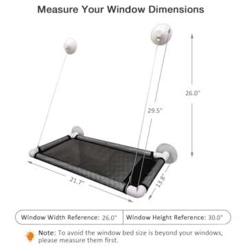 Lcybem Cat Hammocks for Window - Seat Suction Cups Space Saving Cat Bed, Pet Resting Seat Safety Cat...