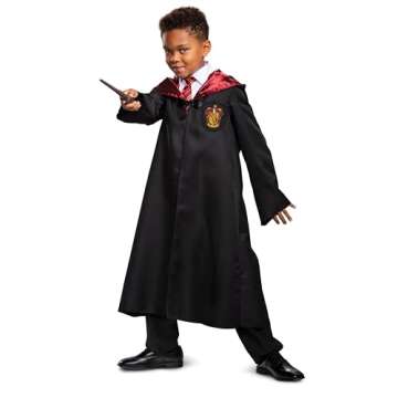 Disguise Harry Potter Robe, Official Hogwarts Wizarding World Costume Robes, Classic Kids Size Dress Up Accessory Black & Red, Large (10-12)
