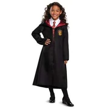 Disguise Harry Potter Robe, Official Hogwarts Wizarding World Costume Robes, Classic Kids Size Dress Up Accessory Black & Red, Large (10-12)
