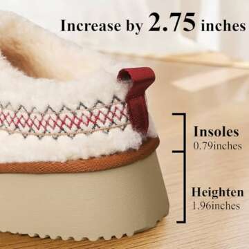 NatraKi Women's Platform Slippers Mini Boots - Luxurious Sheepskin Comfort