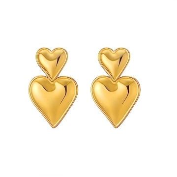 Apsvo Heart Drop Earrings - Lightweight & Stylish Jewelry