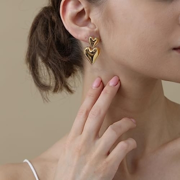 Apsvo Heart Drop Earrings - Lightweight & Stylish Jewelry