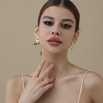 Apsvo Heart Drop Earrings - Lightweight & Stylish Jewelry