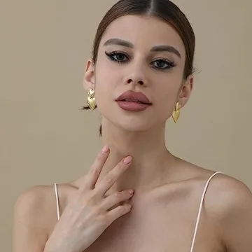 Apsvo Heart Drop Earrings - Lightweight & Stylish Jewelry